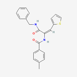 molecular formula C22H20N2O2S B2954120 N-[(E)-1-[(benzylamino)carbonyl]-2-(2-thienyl)ethenyl]-4-methylbenzamide CAS No. 313960-18-8
