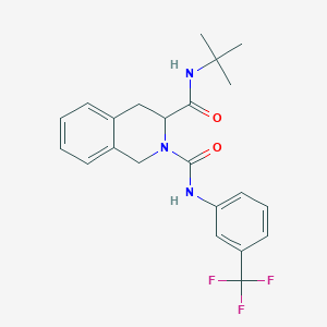 molecular formula C22H24F3N3O2 B2954122 N~3~-(tert-butyl)-N~2~-[3-(trifluoromethyl)phenyl]-3,4-dihydro-2,3(1H)-isoquinolinedicarboxamide CAS No. 318517-12-3