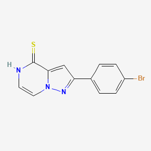 molecular formula C12H8BrN3S B2954128 2-(4-bromophenyl)pyrazolo[1,5-a]pyrazine-4(5H)-thione CAS No. 1255783-29-9