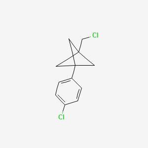 molecular formula C12H12Cl2 B2954133 1-(Chloromethyl)-3-(4-chlorophenyl)bicyclo[1.1.1]pentane CAS No. 2287286-85-3