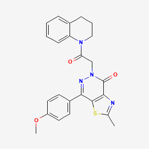 molecular formula C24H22N4O3S B2954135 5-(2-(3,4-dihydroquinolin-1(2H)-yl)-2-oxoethyl)-7-(4-methoxyphenyl)-2-methylthiazolo[4,5-d]pyridazin-4(5H)-one CAS No. 941942-80-9
