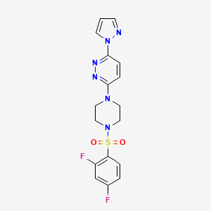 3-(4-((2,4-difluorophenyl)sulfonyl)piperazin-1-yl)-6-(1H-pyrazol-1-yl)pyridazine