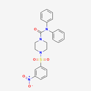 4-(3-nitrobenzenesulfonyl)-N,N-diphenylpiperazine-1-carboxamide