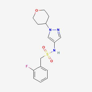 molecular formula C15H18FN3O3S B2954143 1-(2-fluorophenyl)-N-(1-(tetrahydro-2H-pyran-4-yl)-1H-pyrazol-4-yl)methanesulfonamide CAS No. 1797335-94-4