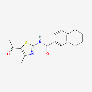 molecular formula C17H18N2O2S B2954151 N-(5-acetyl-4-methylthiazol-2-yl)-5,6,7,8-tetrahydronaphthalene-2-carboxamide CAS No. 681168-71-8