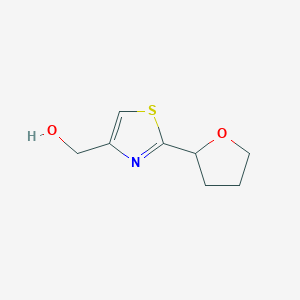 molecular formula C8H11NO2S B2954160 [2-(Oxolan-2-yl)-1,3-thiazol-4-yl]methanol CAS No. 1480142-75-3