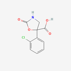 molecular formula C10H8ClNO4 B2954178 5-(2-Chlorophenyl)-2-oxo-1,3-oxazolidine-5-carboxylic acid CAS No. 2248337-93-9