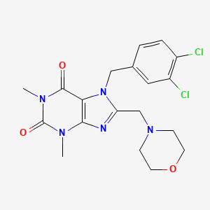 molecular formula C19H21Cl2N5O3 B2954179 7-[(3,4-二氯苯基)甲基]-1,3-二甲基-8-(吗啉-4-基甲基)嘌呤-2,6-二酮 CAS No. 872628-00-7