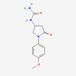molecular formula C12H15N3O3 B2954181 1-(1-(4-Methoxyphenyl)-5-oxopyrrolidin-3-yl)urea CAS No. 894032-79-2