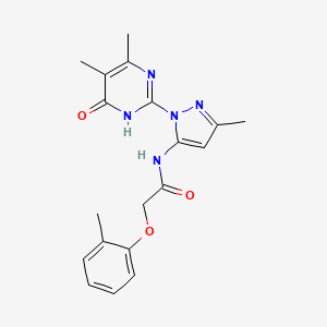 molecular formula C19H21N5O3 B2954187 N-(1-(4,5-dimethyl-6-oxo-1,6-dihydropyrimidin-2-yl)-3-methyl-1H-pyrazol-5-yl)-2-(o-tolyloxy)acetamide CAS No. 1004680-59-4