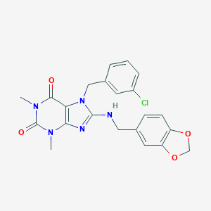 8-[(1,3-benzodioxol-5-ylmethyl)amino]-7-(3-chlorobenzyl)-1,3-dimethyl-3,7-dihydro-1H-purine-2,6-dione