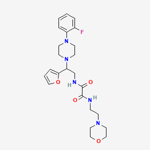 molecular formula C24H32FN5O4 B2954195 N1-(2-(4-(2-fluorophenyl)piperazin-1-yl)-2-(furan-2-yl)ethyl)-N2-(2-morpholinoethyl)oxalamide CAS No. 877633-00-6