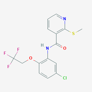 molecular formula C15H12ClF3N2O2S B2954198 N-[5-chloro-2-(2,2,2-trifluoroethoxy)phenyl]-2-(methylsulfanyl)pyridine-3-carboxamide CAS No. 1089994-12-6
