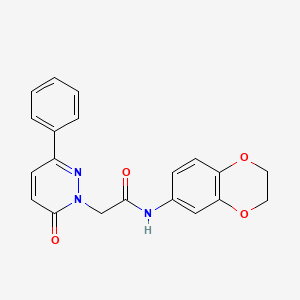 molecular formula C20H17N3O4 B2954200 N-(2,3-dihydro-1,4-benzodioxin-6-yl)-2-(6-oxo-3-phenylpyridazin-1-yl)acetamide CAS No. 899946-46-4
