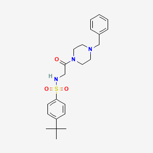molecular formula C23H31N3O3S B2954202 N-[2-(4-benzylpiperazin-1-yl)-2-oxoethyl]-4-tert-butylbenzenesulfonamide CAS No. 708285-57-8