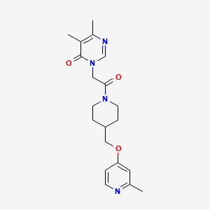 molecular formula C20H26N4O3 B2954213 5,6-Dimethyl-3-[2-[4-[(2-methylpyridin-4-yl)oxymethyl]piperidin-1-yl]-2-oxoethyl]pyrimidin-4-one CAS No. 2379951-41-2