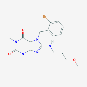 molecular formula C18H22BrN5O3 B295422 7-(2-bromobenzyl)-8-[(3-methoxypropyl)amino]-1,3-dimethyl-3,7-dihydro-1H-purine-2,6-dione 