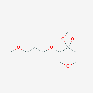 molecular formula C11H22O5 B2954228 4,4-Dimethoxy-3-(3-methoxypropoxy)oxane CAS No. 2139055-85-7