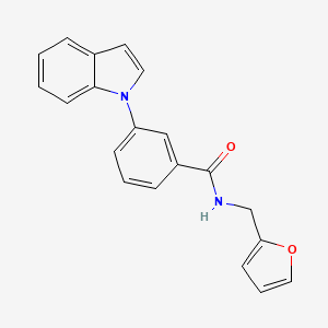 molecular formula C20H16N2O2 B2954272 N-(furan-2-ylmethyl)-3-(1H-indol-1-yl)benzamide CAS No. 1226449-04-2
