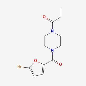 molecular formula C12H13BrN2O3 B2954275 1-[4-(5-Bromofuran-2-carbonyl)piperazin-1-yl]prop-2-en-1-one CAS No. 2094587-71-8