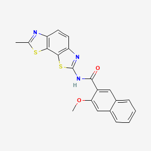 molecular formula C21H15N3O2S2 B2954281 3-methoxy-N-(7-methyl-[1,3]thiazolo[4,5-g][1,3]benzothiazol-2-yl)naphthalene-2-carboxamide CAS No. 325978-43-6