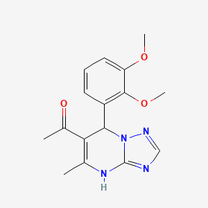 molecular formula C16H18N4O3 B2954282 1-(7-(2,3-Dimethoxyphenyl)-5-methyl-4,7-dihydro-[1,2,4]triazolo[1,5-a]pyrimidin-6-yl)ethanone CAS No. 681470-97-3