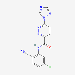 molecular formula C14H8ClN7O B2954288 N-(5-chloro-2-cyanophenyl)-6-(1H-1,2,4-triazol-1-yl)pyridazine-3-carboxamide CAS No. 1448054-83-8