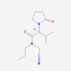 molecular formula C14H23N3O2 B2954297 N-(cyanomethyl)-3-methyl-2-(2-oxopyrrolidin-1-yl)-N-propylbutanamide CAS No. 1786104-38-8