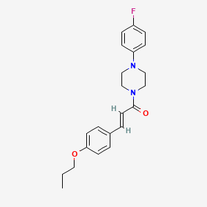 molecular formula C22H25FN2O2 B2954317 1-[4-(4-Fluorophenyl)piperazino]-3-(4-propoxyphenyl)-2-propen-1-one CAS No. 329779-73-9