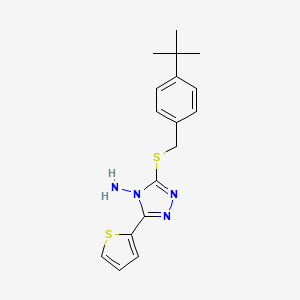 molecular formula C17H20N4S2 B2954321 3-{[4-(tert-butyl)benzyl]sulfanyl}-5-(2-thienyl)-4H-1,2,4-triazol-4-amine CAS No. 477863-56-2