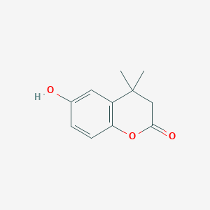 molecular formula C11H12O3 B2954336 6-hydroxy-4,4-dimethyl-3,4-dihydro-2H-1-benzopyran-2-one CAS No. 29423-72-1