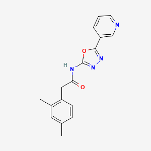 molecular formula C17H16N4O2 B2954342 2-(2,4-dimethylphenyl)-N-(5-(pyridin-3-yl)-1,3,4-oxadiazol-2-yl)acetamide CAS No. 923122-73-0