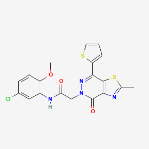 molecular formula C19H15ClN4O3S2 B2954347 N-(5-chloro-2-methoxyphenyl)-2-(2-methyl-4-oxo-7-(thiophen-2-yl)thiazolo[4,5-d]pyridazin-5(4H)-yl)acetamide CAS No. 941927-94-2