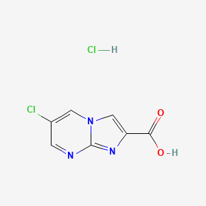 molecular formula C7H5Cl2N3O2 B2954353 6-Chloroimidazo[1,2-a]pyrimidine-2-carboxylic acid hydrochloride CAS No. 1955539-84-0