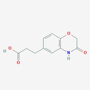molecular formula C11H11NO4 B2954358 3-(3-oxo-3,4-dihydro-2H-1,4-benzoxazin-6-yl)propanoic acid CAS No. 1268047-11-5