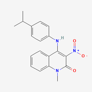 1-Methyl-3-nitro-4-(4-propan-2-ylanilino)quinolin-2-one