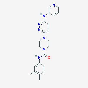 molecular formula C22H25N7O B2954391 N-(3,4-二甲苯基)-4-(6-(吡啶-3-基氨基)嘧啶-3-基)哌嗪-1-甲酰胺 CAS No. 1021115-29-6