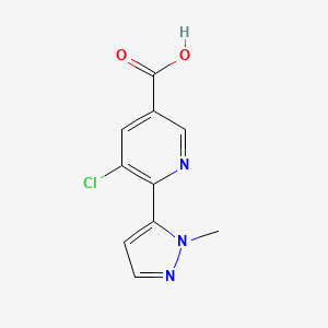 5-chloro-6-(1-methyl-1H-pyrazol-5-yl)pyridine-3-carboxylic acid