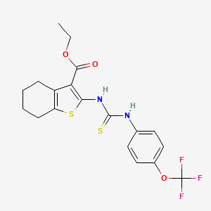 Ethyl 2-((thioxo((4-(trifluoromethoxy)phenyl)amino)methyl)amino)-4,5,6,7-tetrahydrobenzo[B]thiophene-3-carboxylate