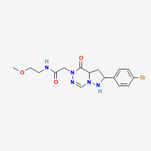 molecular formula C16H16BrN5O3 B2954496 2-[2-(4-bromophenyl)-4-oxo-4H,5H-pyrazolo[1,5-d][1,2,4]triazin-5-yl]-N-(2-methoxyethyl)acetamide CAS No. 1326897-37-3