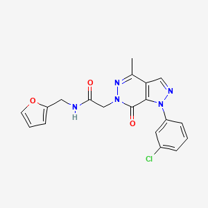 molecular formula C19H16ClN5O3 B2954501 2-(1-(3-chlorophenyl)-4-methyl-7-oxo-1H-pyrazolo[3,4-d]pyridazin-6(7H)-yl)-N-(furan-2-ylmethyl)acetamide CAS No. 941972-93-6