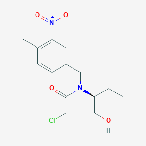 molecular formula C14H19ClN2O4 B2954511 2-Chloro-N-[(2S)-1-hydroxybutan-2-yl]-N-[(4-methyl-3-nitrophenyl)methyl]acetamide CAS No. 2411178-80-6