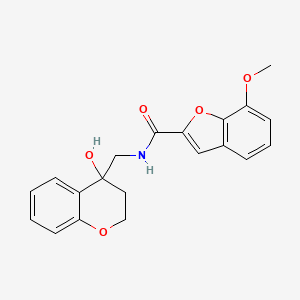 molecular formula C20H19NO5 B2954515 N-((4-羟基色满-4-基)甲基)-7-甲氧基苯并呋喃-2-甲酰胺 CAS No. 1396845-43-4