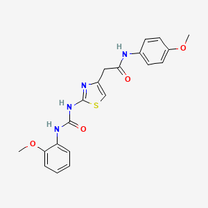 molecular formula C20H20N4O4S B2954516 N-(4-甲氧基苯基)-2-(2-(3-(2-甲氧基苯基)脲基)噻唑-4-基)乙酰胺 CAS No. 897613-91-1