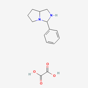 molecular formula C14H18N2O4 B2954519 3-苯基-六氢-1H-吡咯并[1,2-C]咪唑；草酸 CAS No. 1216315-17-1