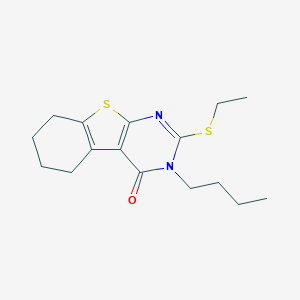 molecular formula C16H22N2OS2 B295452 3-butyl-2-(ethylsulfanyl)-5,6,7,8-tetrahydro[1]benzothieno[2,3-d]pyrimidin-4(3H)-one 