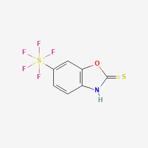 molecular formula C7H4F5NOS2 B2954520 6-(五氟硫烷基)苯并[d]恶唑-2(3H)-硫酮 CAS No. 1394319-60-8