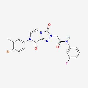 molecular formula C20H15BrFN5O3 B2954527 2-(7-(4-溴-3-甲基苯基)-3,8-二氧代-7,8-二氢-[1,2,4]三唑并[4,3-a]嘧啶-2(3H)-基)-N-(3-氟苯基)乙酰胺 CAS No. 941898-80-2