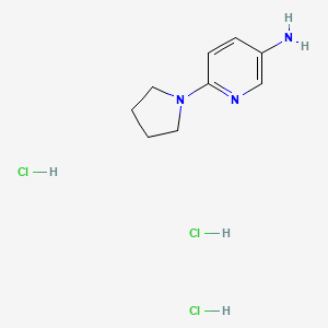 molecular formula C9H16Cl3N3 B2954532 6-(1-吡咯烷基)-3-吡啶胺 3HCl CAS No. 2197054-43-4