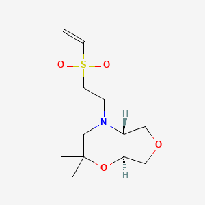 molecular formula C12H21NO4S B2954537 (4Ar,7aS)-4-(2-ethenylsulfonylethyl)-2,2-dimethyl-4a,5,7,7a-tetrahydro-3H-furo[3,4-b][1,4]oxazine CAS No. 2248837-98-9